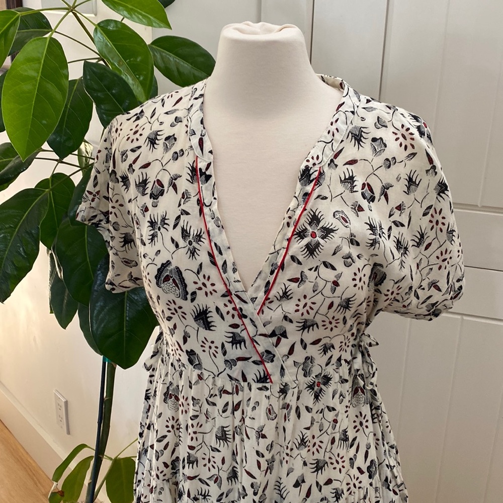 XIRENA Short Sleeve Black/Cream Dress